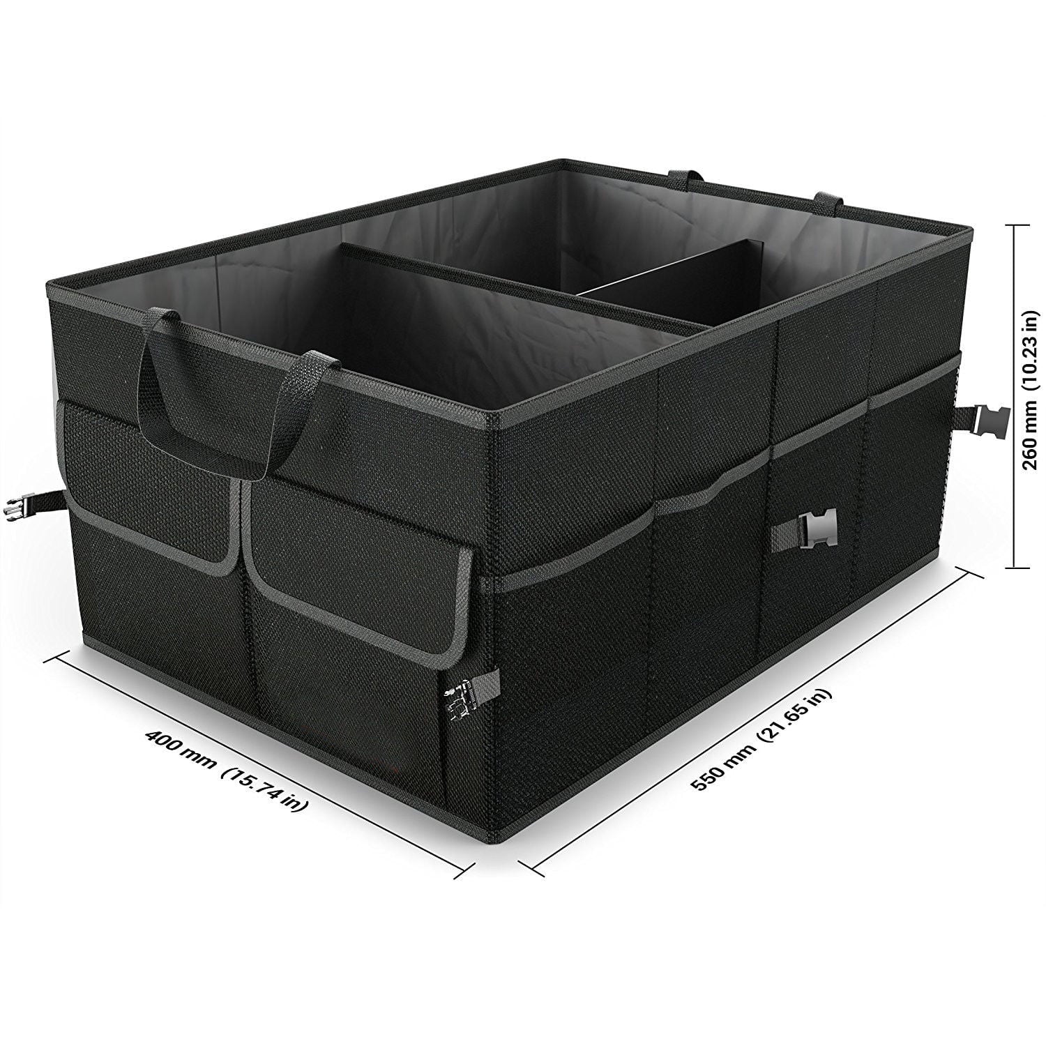 Nokiwiqis Trunk Cargo Organizer Folding Caddy Storage Collapse Bag Bin for Car Truck SUV