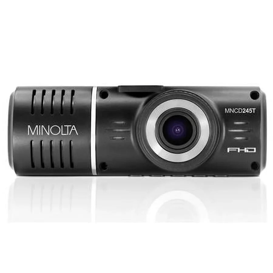 MNCD245T Full HD Front and Rear View 2.45" LCD Screen Dash Camera with 3-Channel Recording; Black