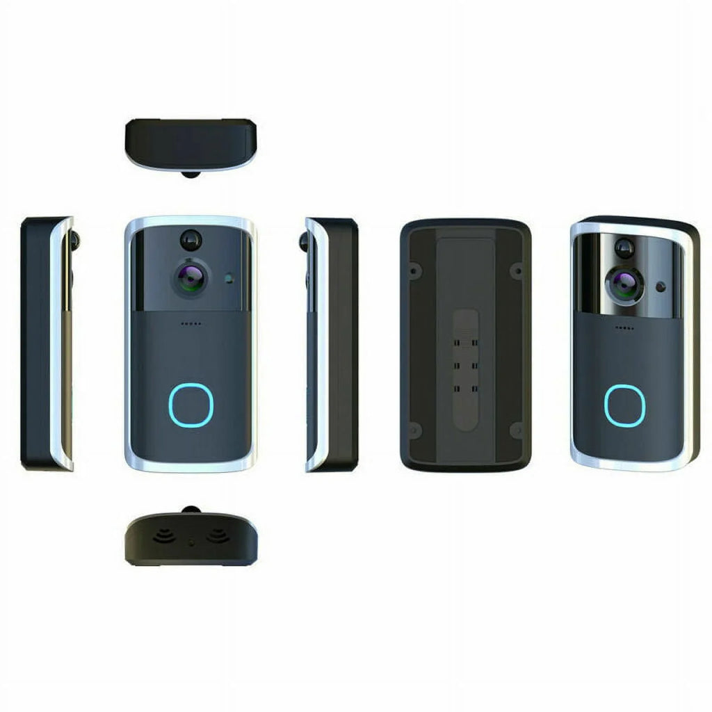 WiFi Visual Ring Smart Doorbell Smart Home Wireless Camera Video Door Bell Phone Intercom Homekit Security Automation Module-Black