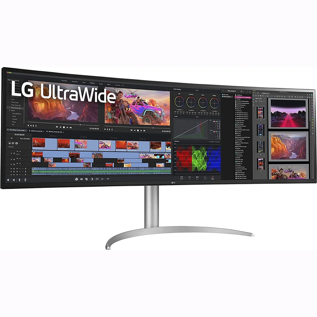 Open Box LG 49WQ95C-W 49" 32:9 Curved UltraWide DQHD (5120 x 1440) Nano IPS Monitor; NVIDIA G-SYNC Compatible & AMD FreeSync Premium Pro; HDMI 2.1 and USB Type-C; Tilt/Height/Swivel Adjustable