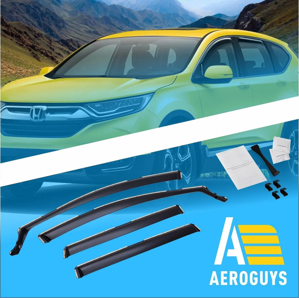 AEROGUYS in-Channel Window Deflectors Extra Durable Window Visors Rain Guards Fit for Honda CR-V 2017-2022; Sun Visors; Wind Deflectors; Vent Visors; Car Accessories - 4pcs. AG0064