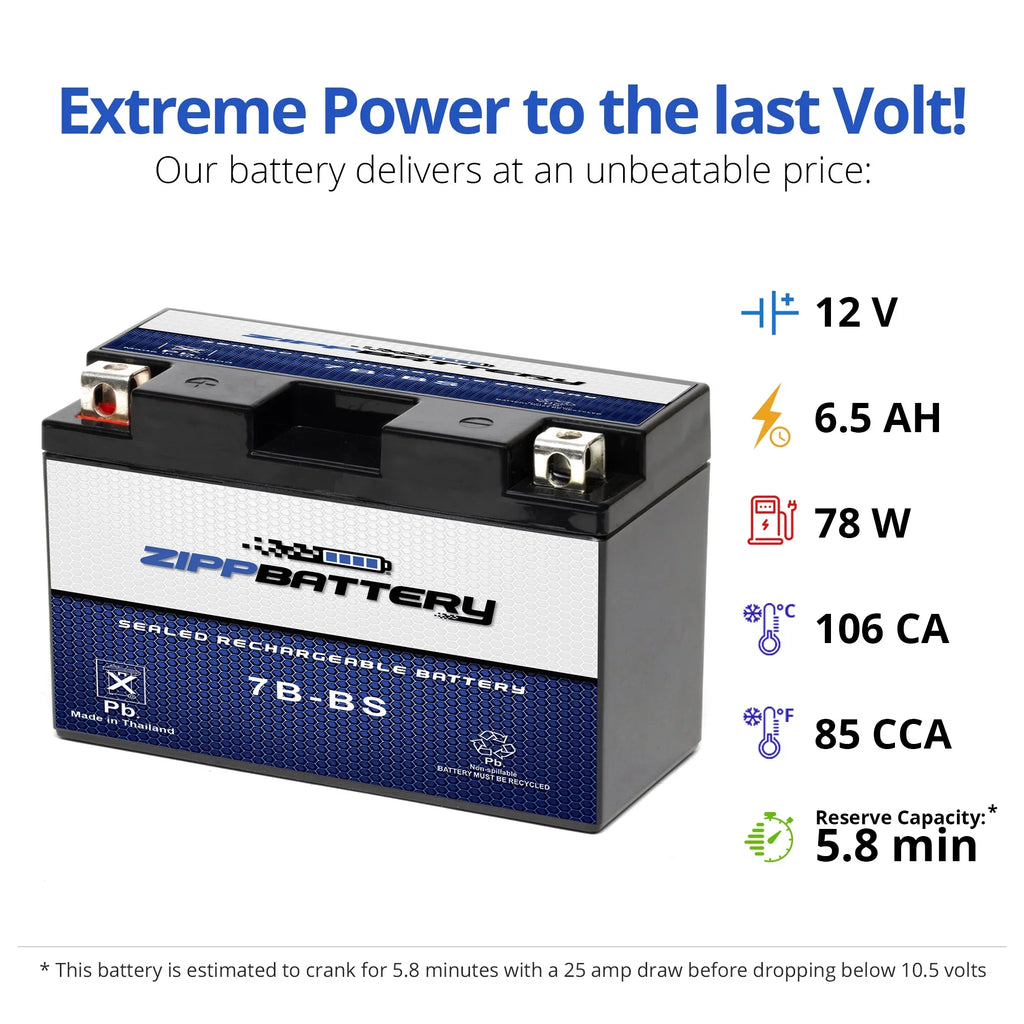Yt7B-Bs High Performance - Agm Motorcycle Battery For 2008 Suzuki Drz400Sm