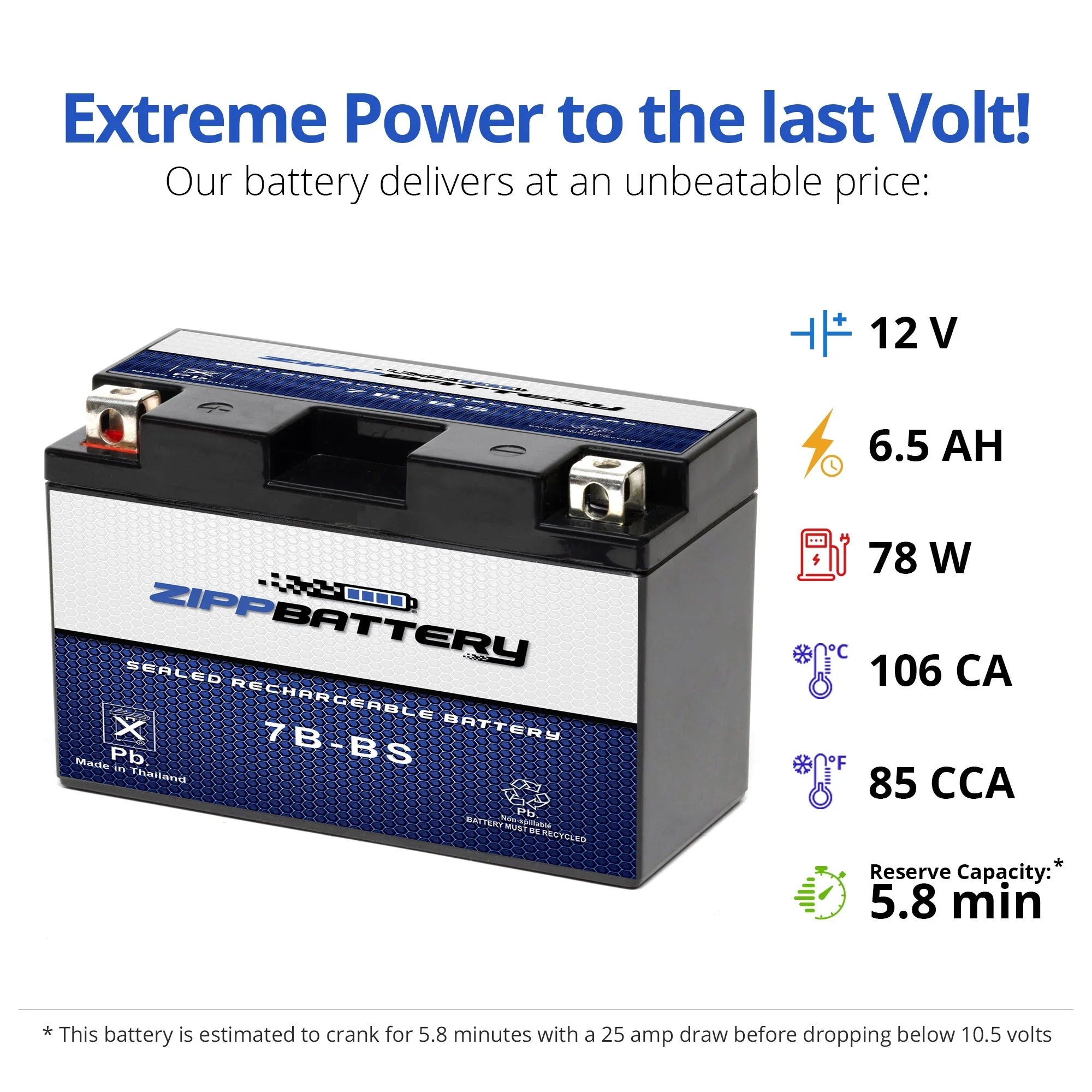 Yt7B-Bs High Performance - Agm Motorcycle Battery For 2008 Suzuki Drz400Sm