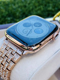 Custom 24K Rose Gold 45MM iWatch SERIES 7 Stainless Steel Rose Gold Band