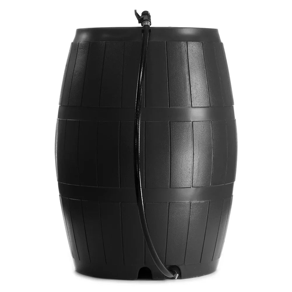 FCMP Outdoor 50-Gallon BPA Free Home Rain Barrel; Black (2 Pack)