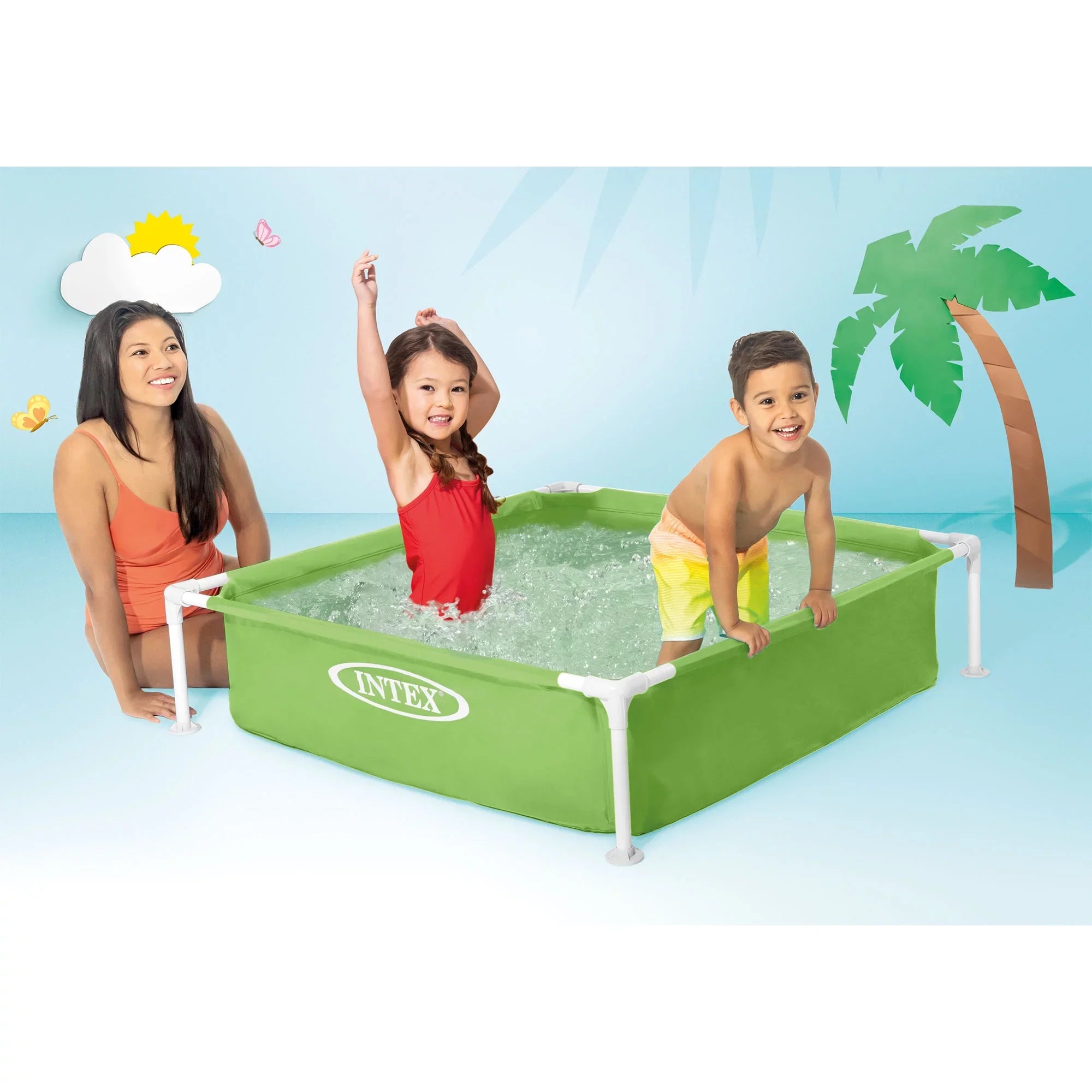 Intex Mini Framed Beginner Outdoor Kiddie Swimming Pool; Color Varies