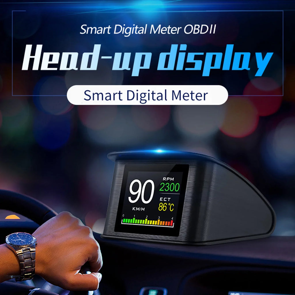 Apexeon Head Up Display， 2.2 cm Digital OBDII Speedometer; Displays Speed; Distance; Time