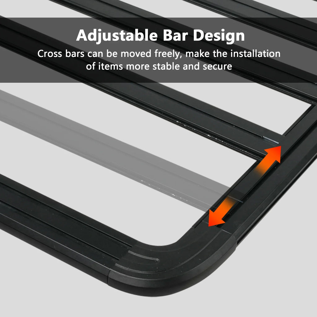 67"x52" Aluminum Car Roof Platform; Universal Rooftop Cargo Carrier System Max 660lbs Load; Black Fits for SUV Truck Cars