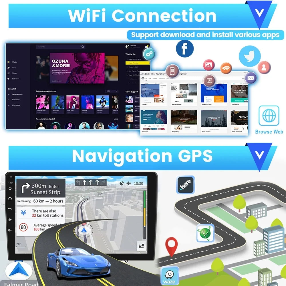 Podofo 2+64G Android 13 for Ford Escape/Ford Kuga/Mazda Tribu 2007-2012 Wireless Carplay Android Auto Mirror Link 9'' Touchscreen Car Stereo Radio WIFI GPS FM Bluetooth Hifi; AHD Backup Camera