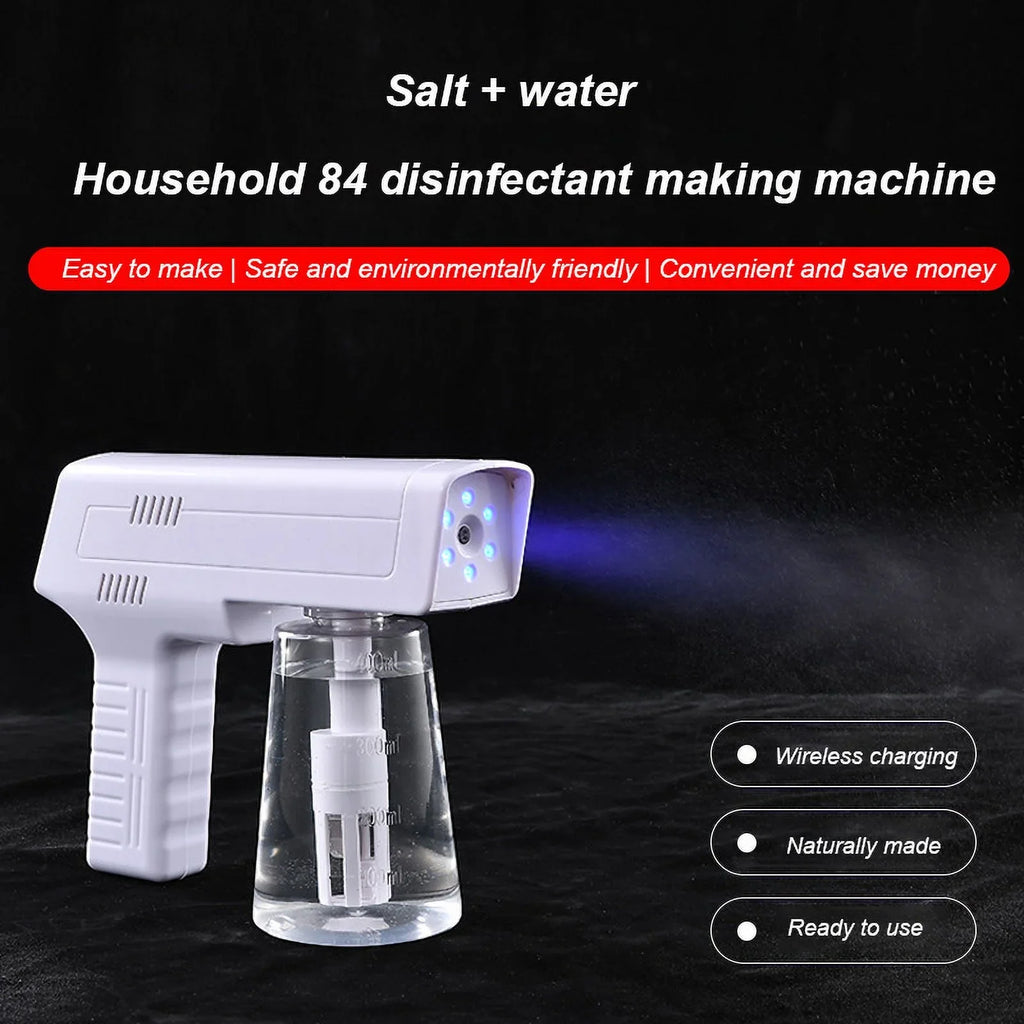 3-in-1 Disinfectant Maker; Electrolysis NaClO Generator; and Blue Light Disinfection Apply Gun