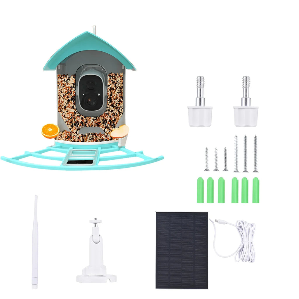 Pristin camera;Video Vico App WiFi Wireless Camera Resolution PIR AI Species Solar Powered Feeder Camera RUSUO Squirrel Proof feeders Camera 1080P Camera Wi-Fi 1080P Video