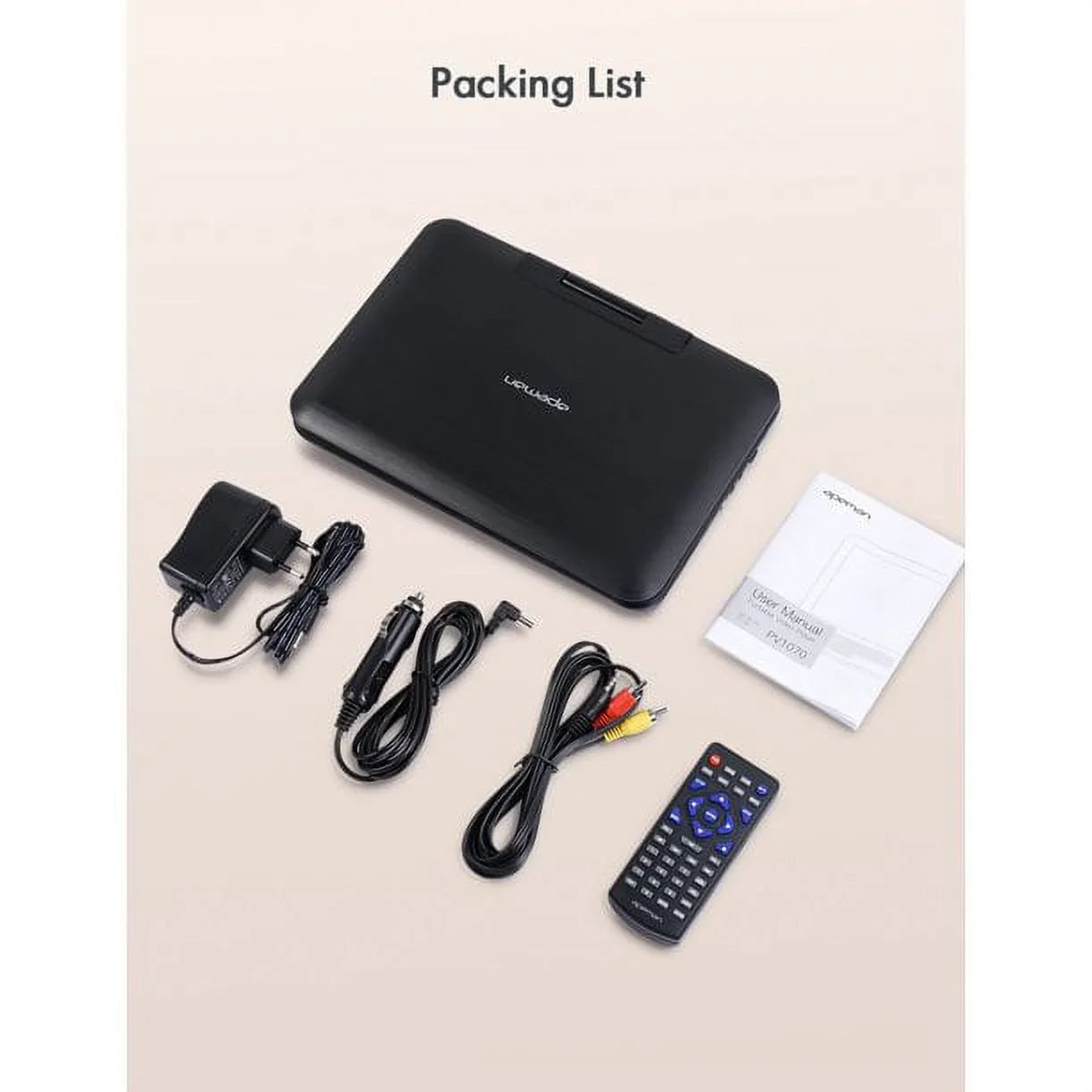 Yoton 9.5" Portable DVD Player with 7.5" HD Swivel Screen; 4-6 Hours Built-in Battery for Kids and Car;