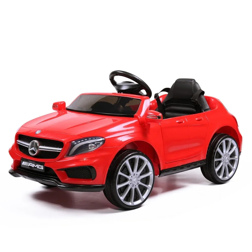 6V Licensed Mercedes Benz AMG Powered Vehicle; Kid Ride on Car with Parental Remote Control ;MP3 Player Headlights Opening Doors for Children 3-8; Red