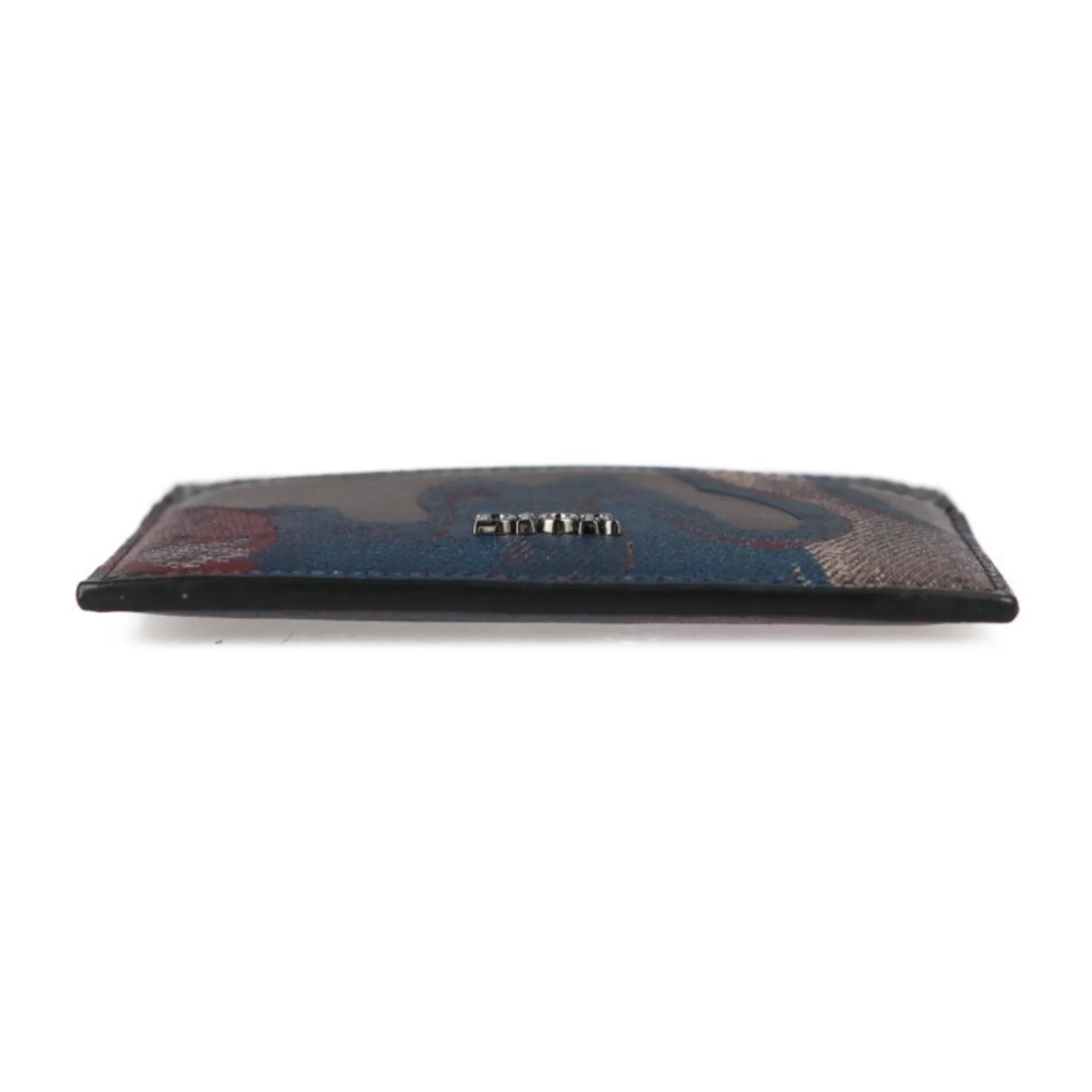 Pre-Owned Christian Dior Dior Card Case 2ESCH135UCN Calf Leather Marron Brown Series Multicolor Camouflage Pattern Business Holder (Like New)
