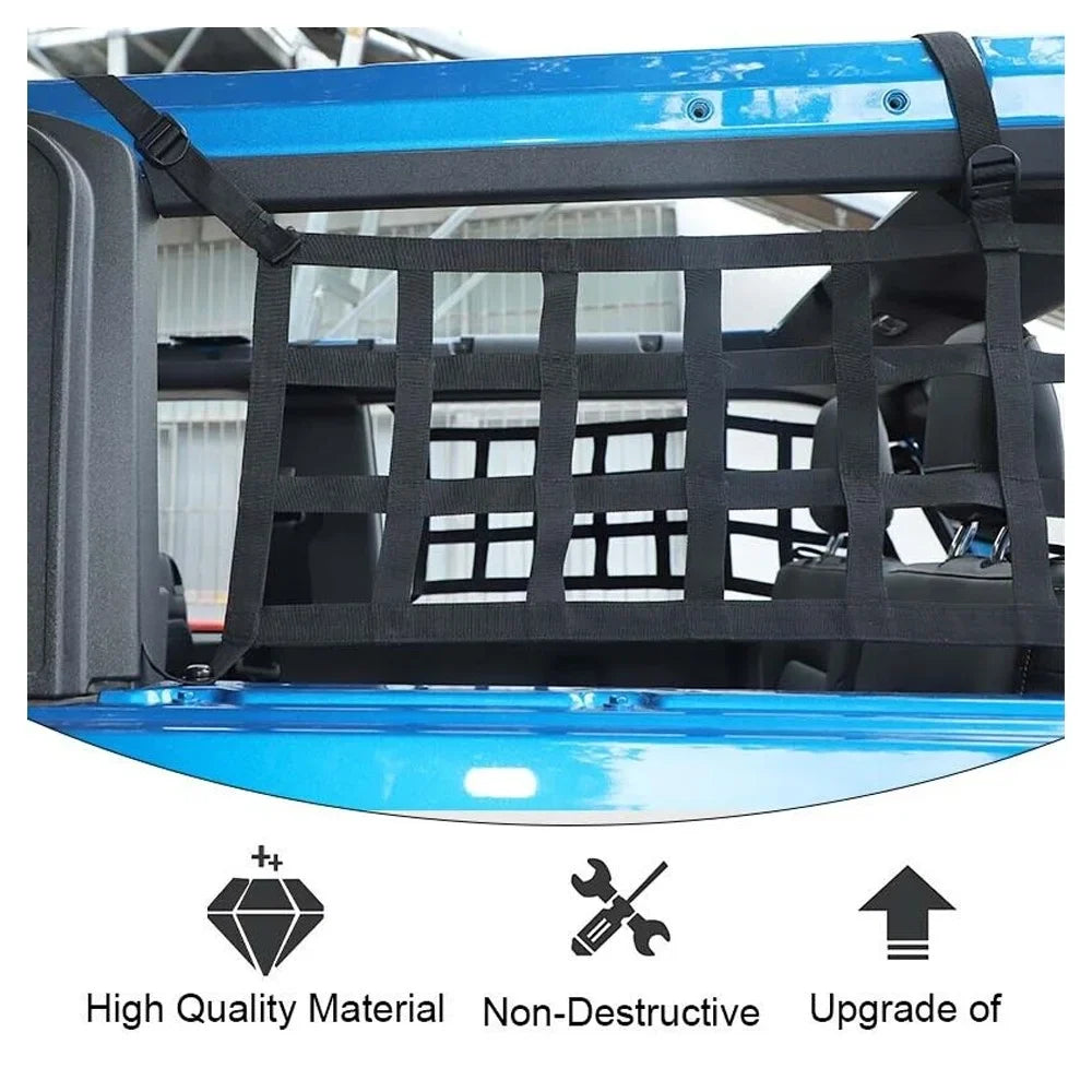 Teledu 2x Rear Side Cargo Net Restraint Protective Trunk Mesh 21+2 Door