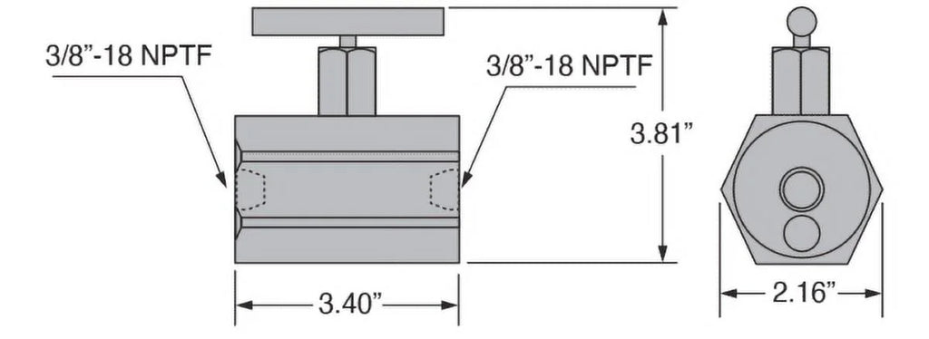 Freedom Hydraulics Manually Released Check Valve With Pressure Relief Bypass; 3/8" NPTF - FCVMR38