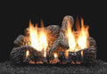16" Charred Oak Logset with MV VF/V Slope Glaze Burner; LP