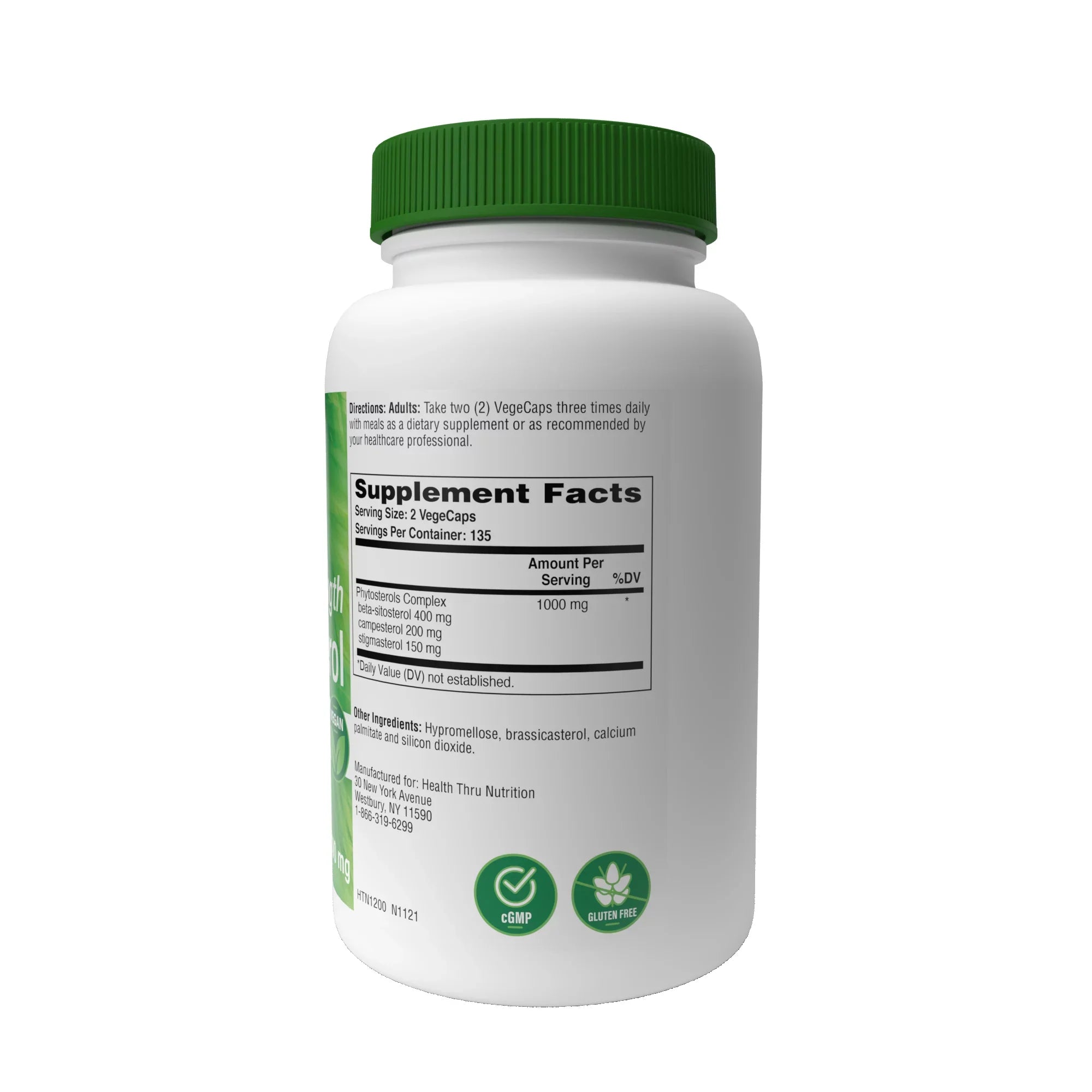 Health Thru Nutrition Ultra Strength Beta Sitosterol | 1;000mg Phytosterols Complex 400mg Beta | Non-GMO Vegan (Pack of 270)