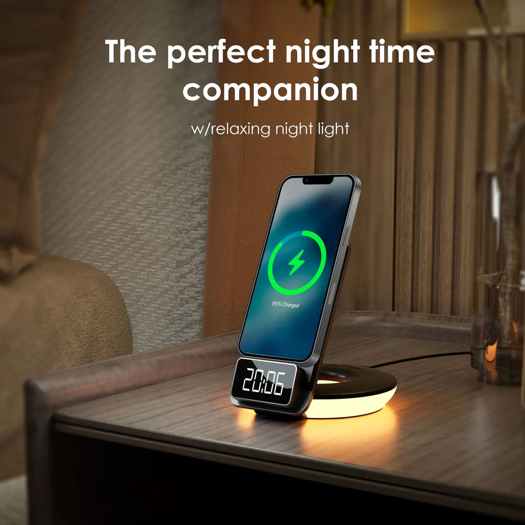 Rexing RS7 3-in-1 Wireless Charging Station; Touch Control; Table-Desk Lamps - Black