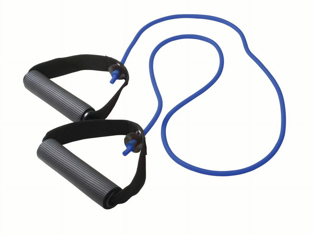 Cando Resistance Band Exercise Tubing w/ Handles - Yellow; Black (Set) - 48in. 5 Fitness Cords Included