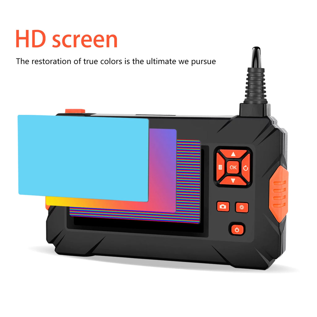 Pinnaco P130 Industrial Endoscope - Sewer Inspection Camera; Portable 4.3" Full-Color IPS Screen for Automobile Engine Maintenance