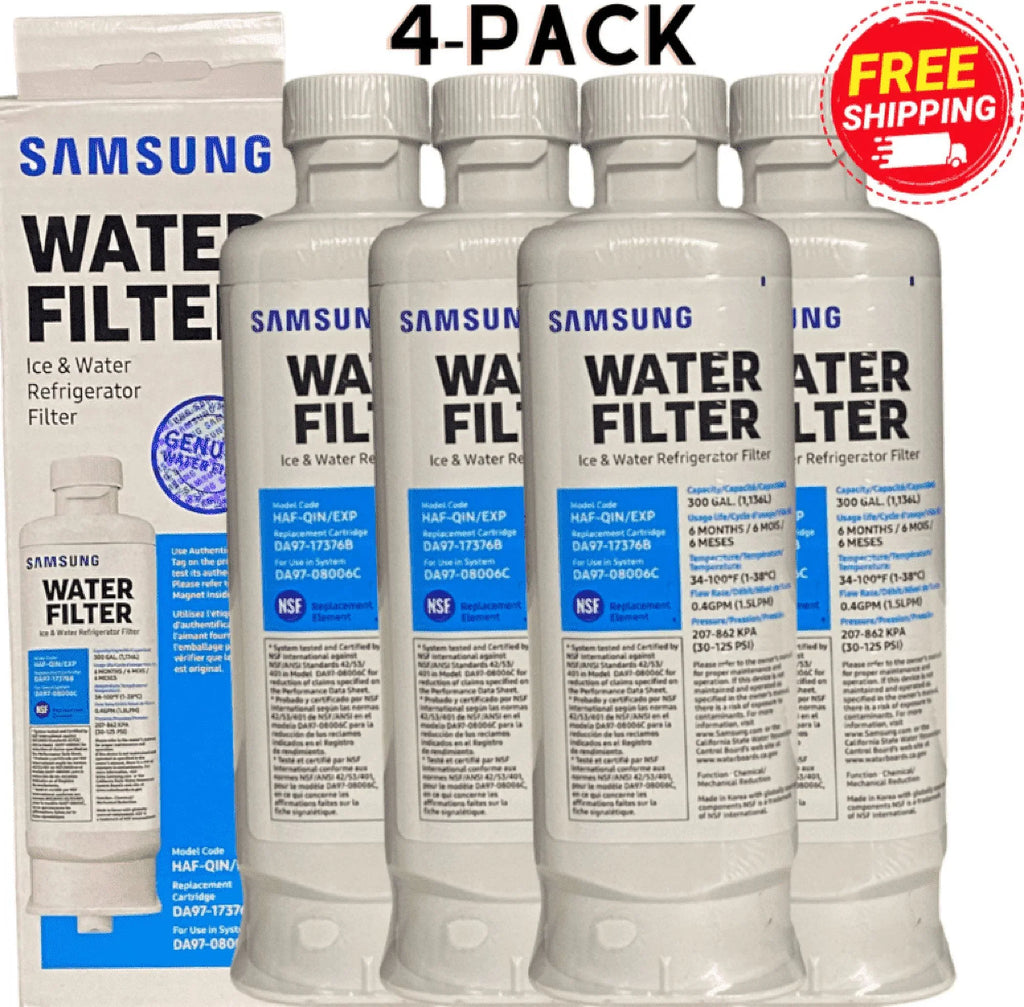4-Pack Replacement for DA97-17376B HAF-QIN/EXP Refrigerator Filter New; Sealed
