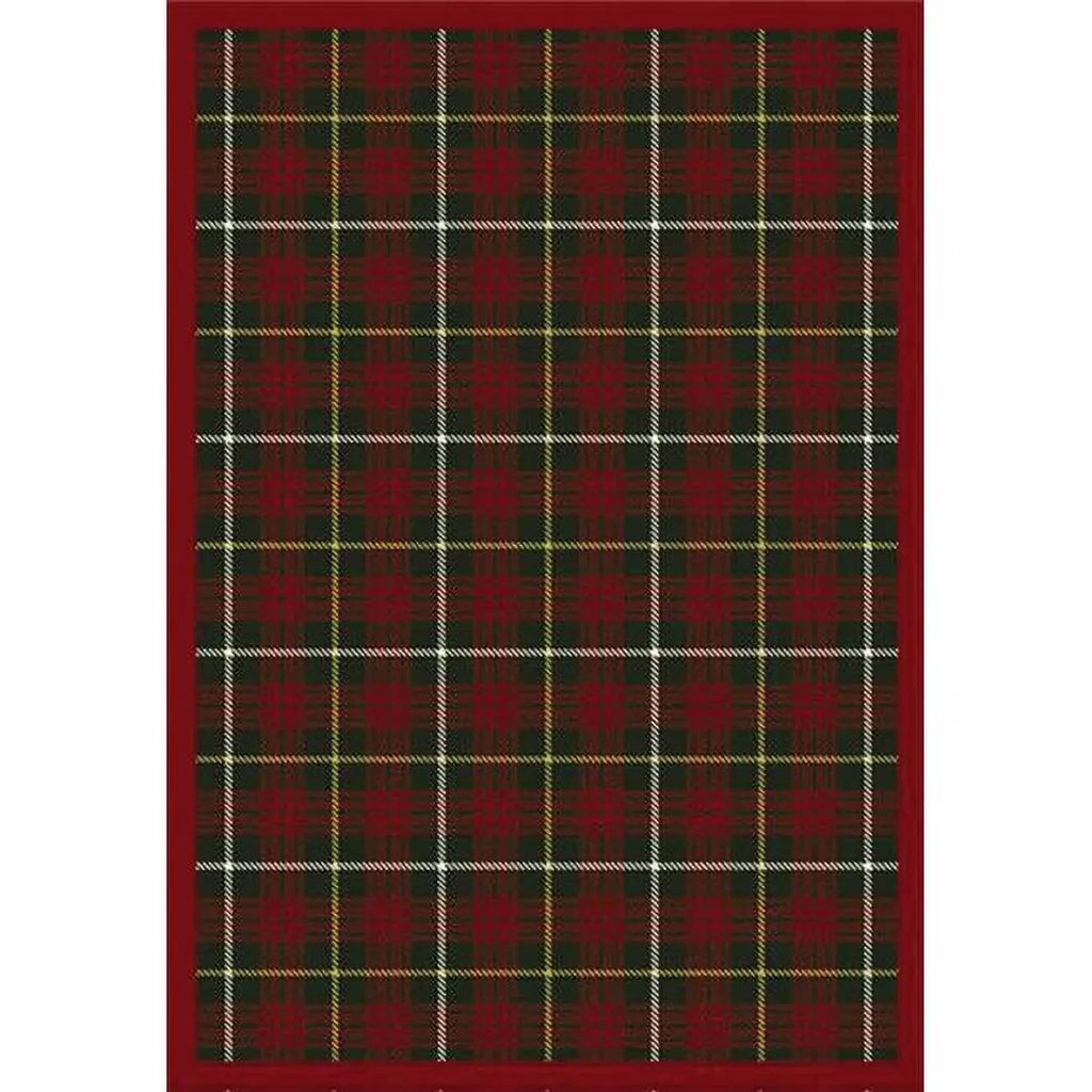 Joy Carpets Bit O ft. Scotch Tartan Green 3 ft.10 in. x 5 ft.4 in. WearOn Nylon Apparatus Tufted- Cut Pile Whimsy Rug