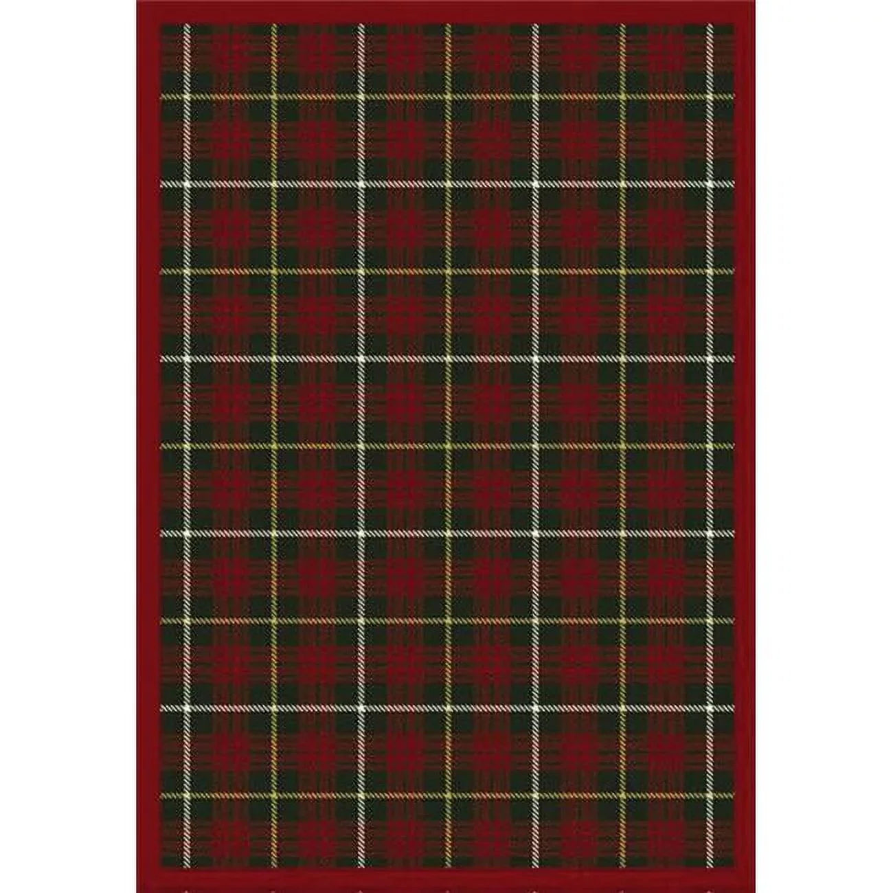 Joy Carpets Bit O ft. Scotch Tartan Green 3 ft.10 in. x 5 ft.4 in. WearOn Nylon Apparatus Tufted- Cut Pile Whimsy Rug