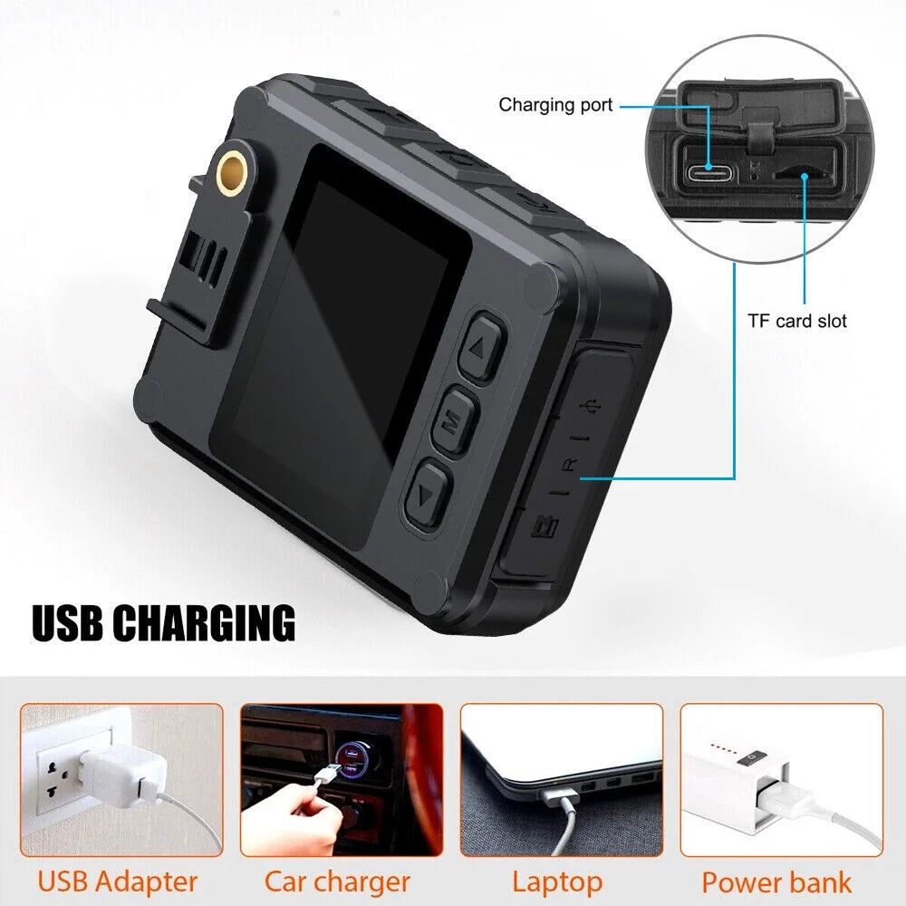 JLLOM Police Body Camera - Mini Camcorder with 1080P Audio Video DVR and IR Night Vision