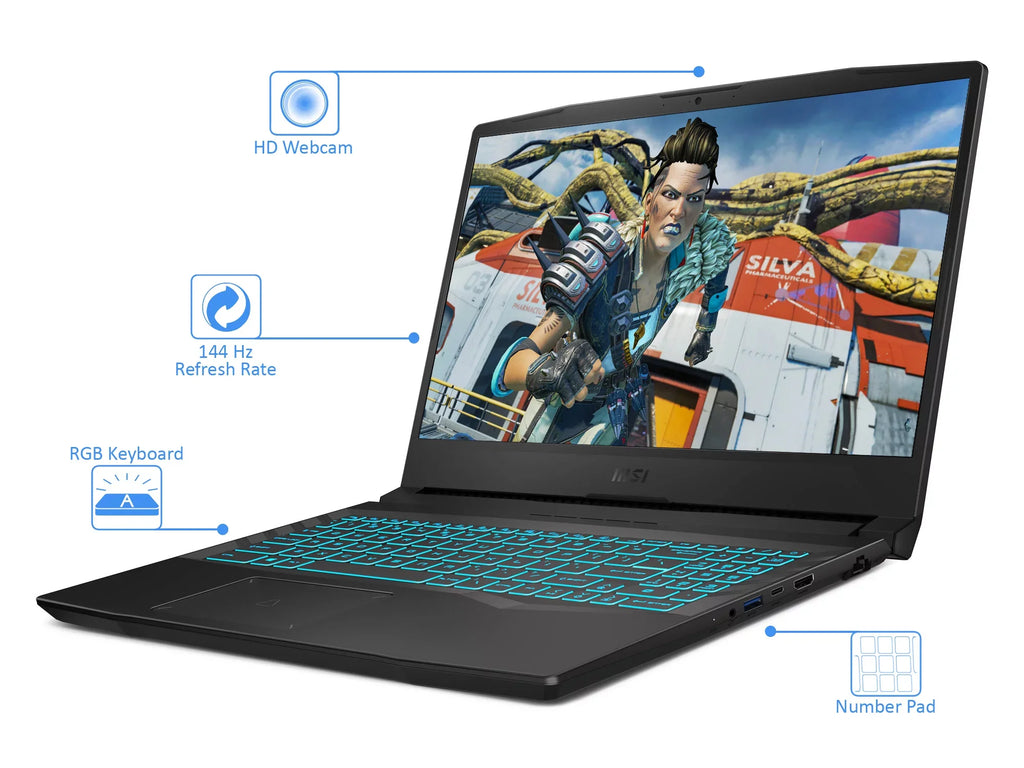 MSI Crosshair Gaming Laptop; 15.6" 144Hz FHD Display; Intel Core i7-11800H Upto 4.6GHz; 16GB RAM; 1TB NVMe SSD; NVIDIA GeForce RTX 3050; HDMI; Wi-Fi; Bluetooth; Windows 10 Home