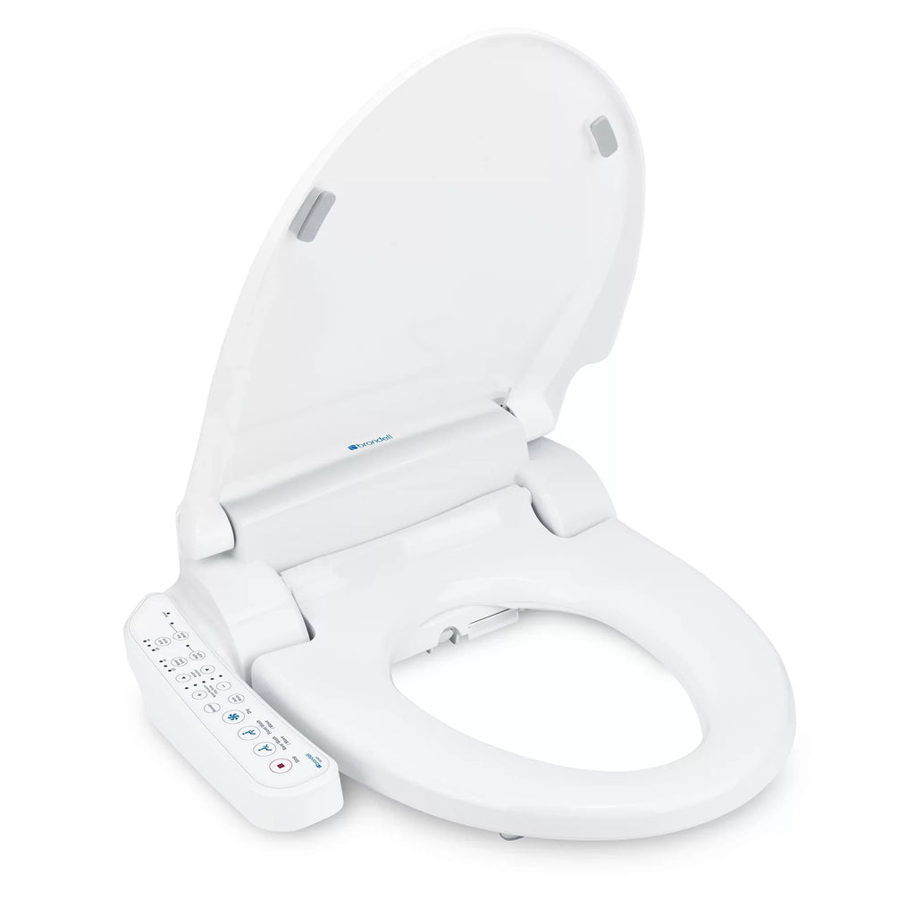 Brondell Swash SE400 Bidet Seat with Sidearm; Dryer and Stainless Steel Nozzle; Round White