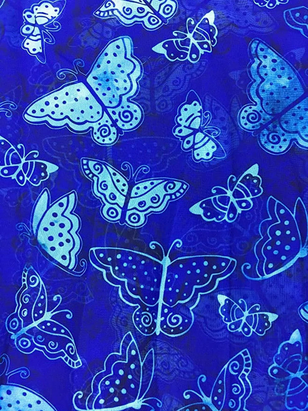 Laurel Burch Indigo Blue Butterflies Artistic Infinity Scarf - LBI227