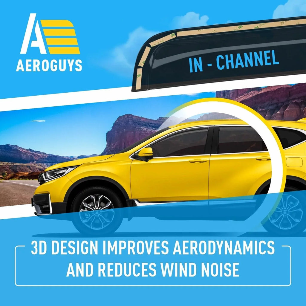 AEROGUYS in-Channel Window Deflectors Extra Durable Window Visors Rain Guards Fit for Honda CR-V 2017-2022; Sun Visors; Wind Deflectors; Vent Visors; Car Accessories - 4pcs. AG0064