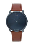 New Movado BOLD Thin 42mm PVD Steel Blue Dial Quartz Men Watch 3600830