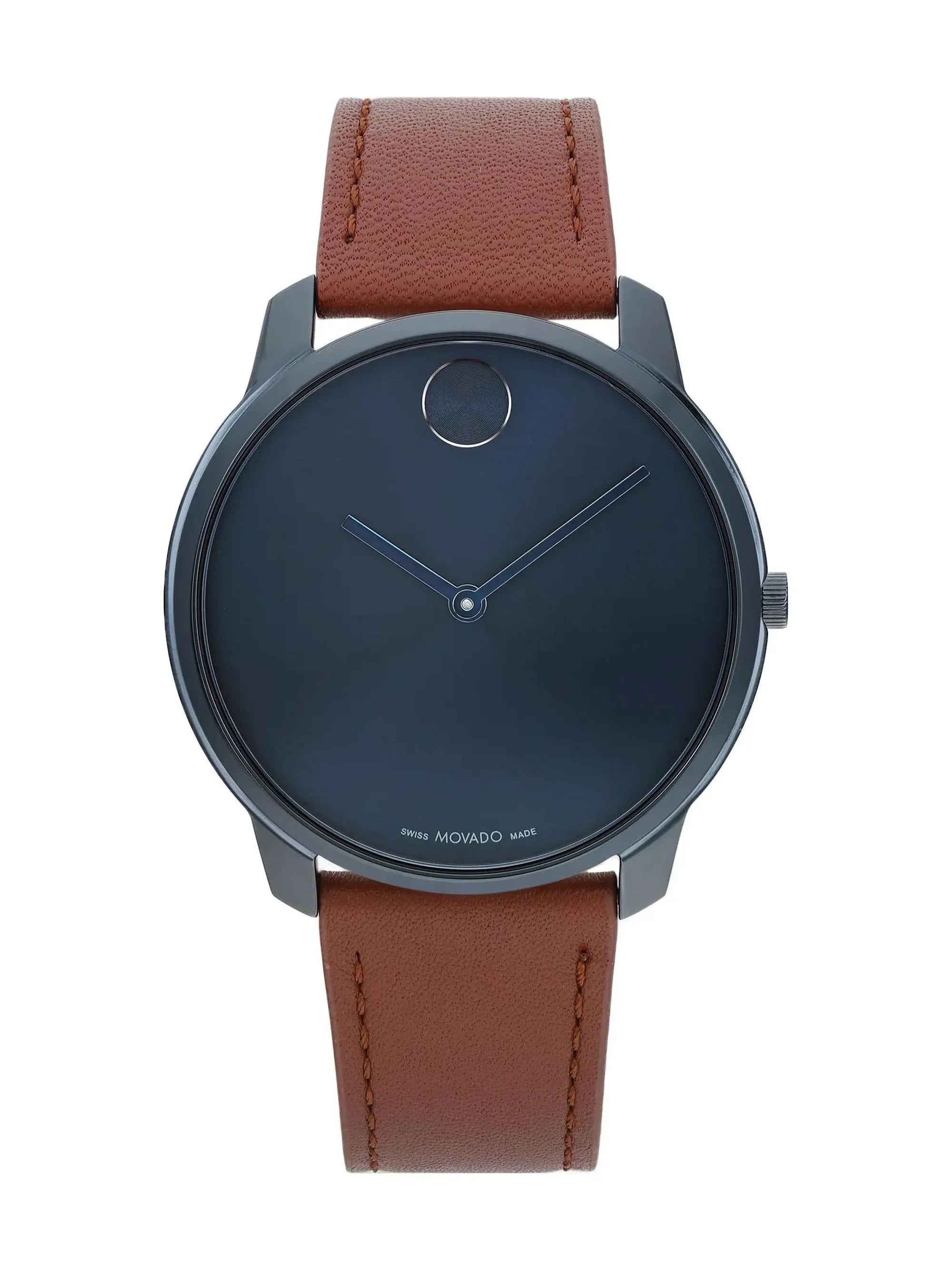 New Movado BOLD Thin 42mm PVD Steel Blue Dial Quartz Men Watch 3600830