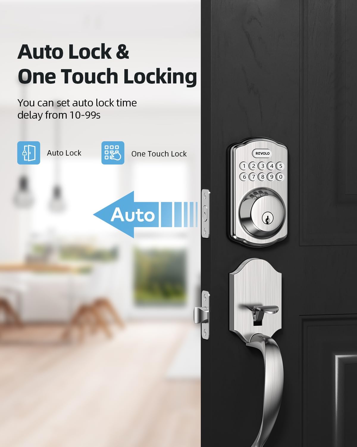 GOURE RE001 Electronic Keypad Deadbolt; Keyless Entry Door Lock; Keyed Entry; Auto Lock; Smart Lock with Handle; Front Door Handle Sets; Anti-Peeking Password; Oil-Rubbed Bronze
