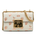 Pre-Owned Authenticated Gucci Small Berry Padlock Shoulder Bag Calf Leather White Unisex (New with Defects)