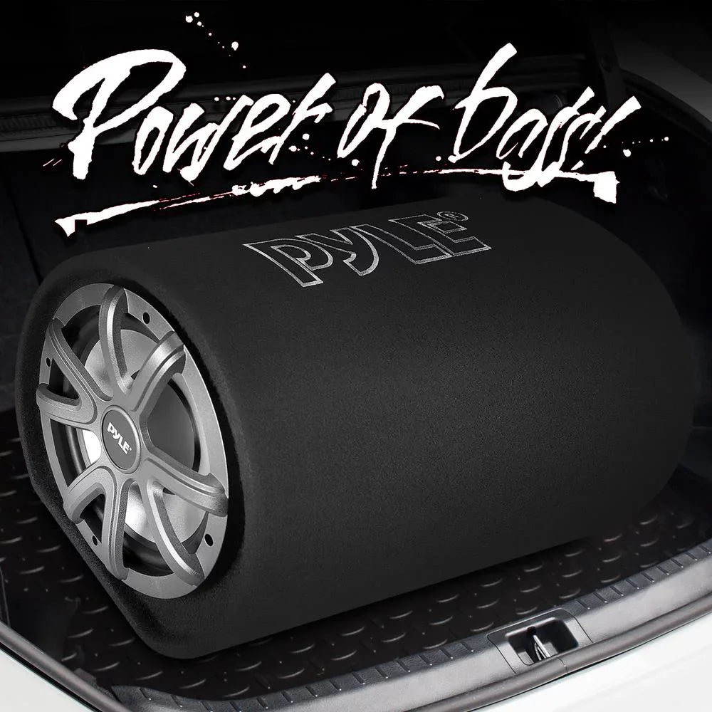 Pyle10-cm Carpeted Subwoofer Tube Speaker 500-Watt High Power Car Audio Sub Bass Enclosure System