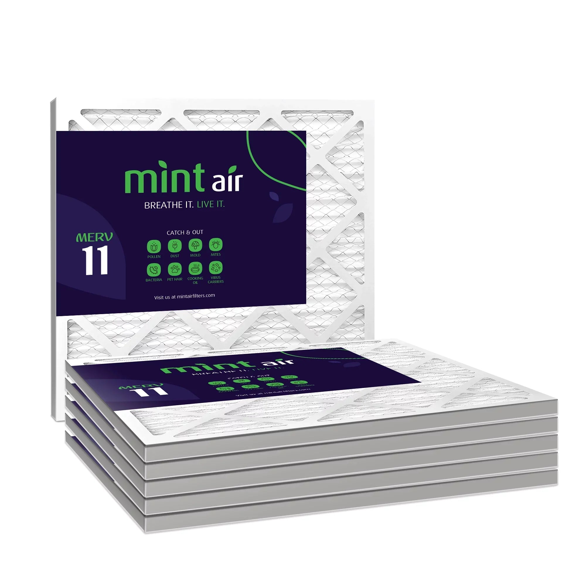 Simply Filters; 16x20x1 Air Filter; MERV 11; MPR 1000; AC Furnace Air Filter; 6-Pack
