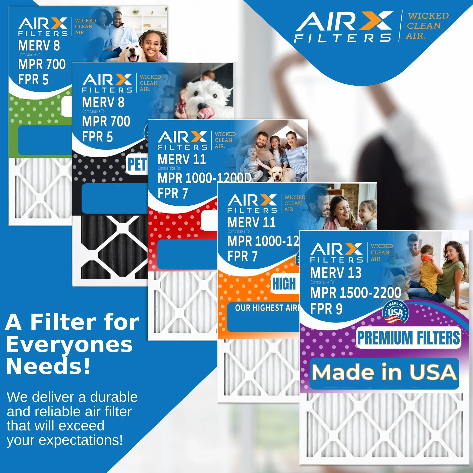 20x25x5 Air Filter MERV 8 Comparable to MPR 700 & FPR 5 Compatible with Air Bear 255649-102 Premium USA Made 20x25x5 Furnace Filter 1 Single Filter by AIRX FILTERS WICKED CLEAN AIR.