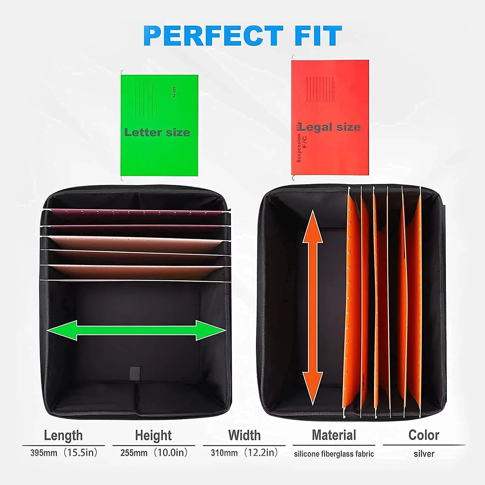 Irfora Fireproof Fluidproof Storage Box; Ideal for Home Office Car; with Lid and Sturdy Handles