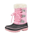 Dream Pairs Boys Girls Toddler Kids Ankle Winter Snow Boots Faux Fur-Lined Soft Boots Shoes Warm FORESTER GREY/PINK Size 12 little kid