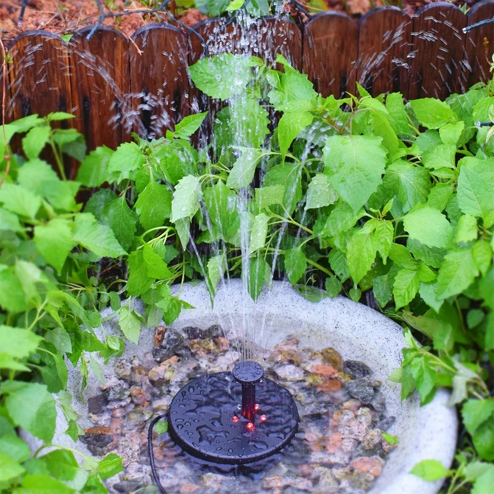Yabuy Solar Powered Brushless Submersible Pump for Patio Garden Pond Pool 6V 3.5W Pond Fountain with Built in Battery LED