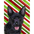 Carolines Treasures Australian Kelpie Candy Cane Holiday Christmas Flag Canvas- House Size