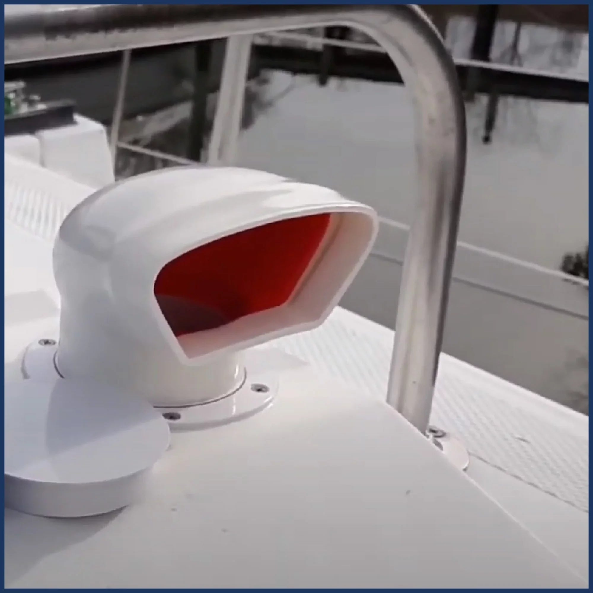 Five Oceans 3-foot Cowl Vent with Snap-On Deck Plate and Cover; Low Profile UV-Resistant and Flexible ; Red Interior; for Air Intake or Cabin Ventilation- FO88