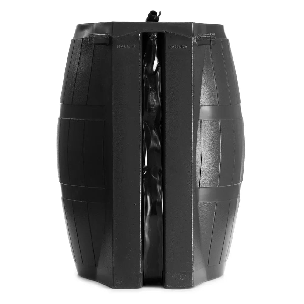 FCMP Outdoor 50-Gallon BPA Free Home Rain Barrel; Black (2 Pack)