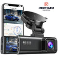 REDTIGER Dash Cam; 4K Dash Camera with Wi-Fi & GPS; 4K UHD 2160P Car Camera; 3.18" LCD Screen; 24H Parking Monitor; Black