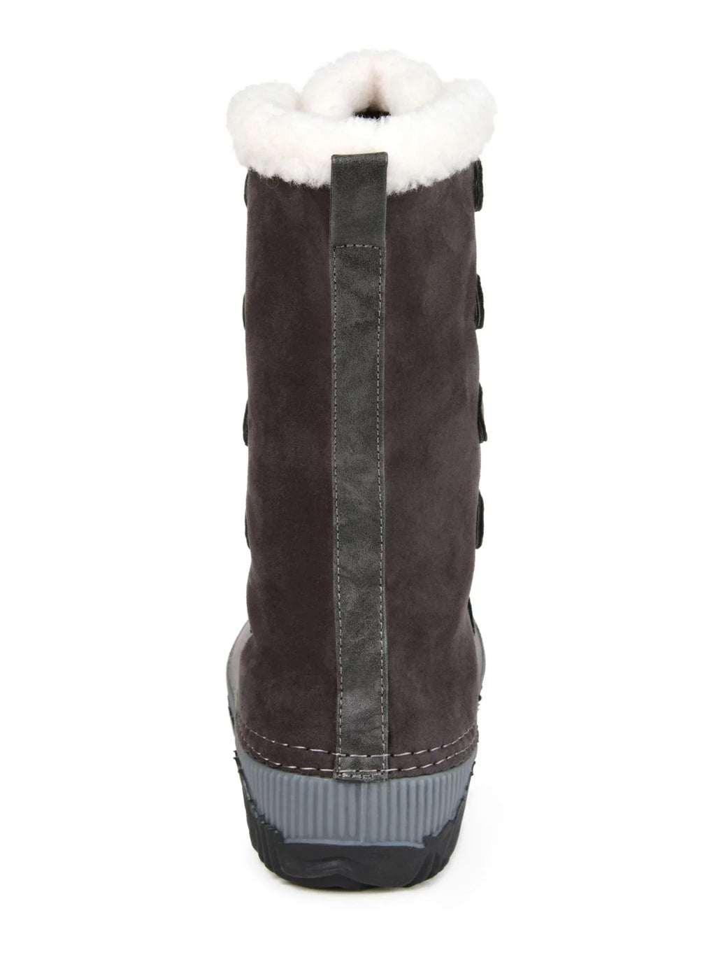 JOURNEE COLLECTION Womens Gray Two-Toned Fleeced Lined Insulated Fluidproof Blizzard Round Toe Lace-Up Snow Boots 11