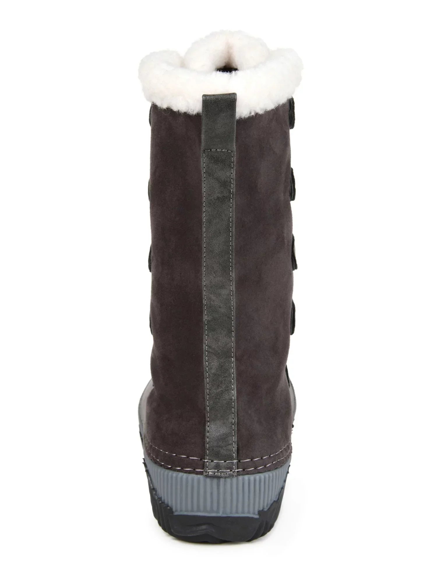 JOURNEE COLLECTION Womens Gray Two-Toned Fleeced Lined Insulated Fluidproof Blizzard Round Toe Lace-Up Snow Boots 11