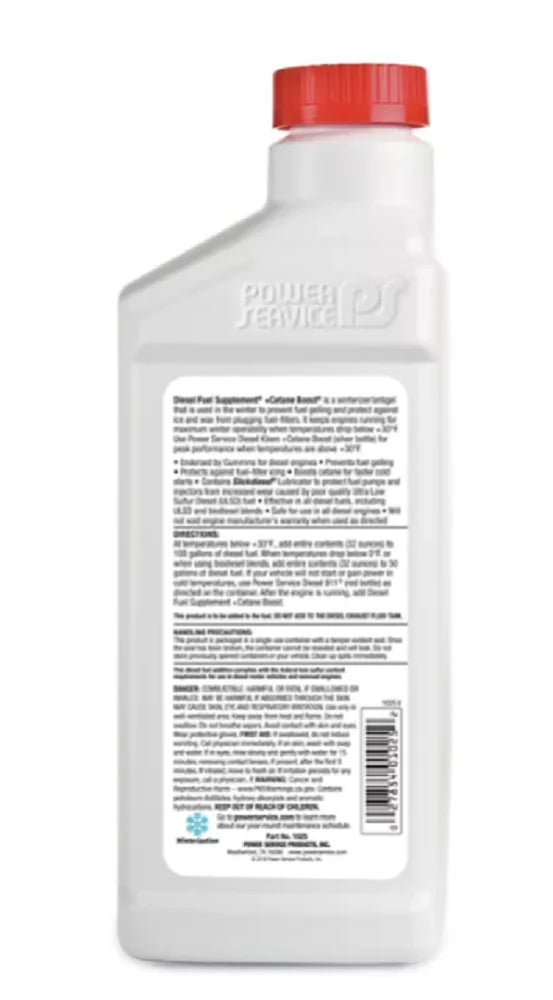 POWER SERVICE PRODUCTS 1025 Diesel Fuel Supplement;Amber;32 oz. G5573246